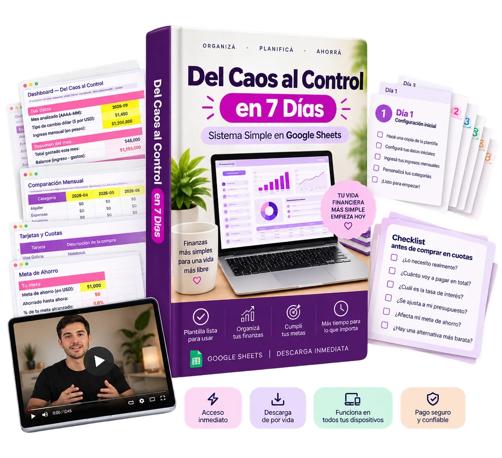 Del Caos al Control en 7 Días — plantilla, guía, checklist y videos incluidos