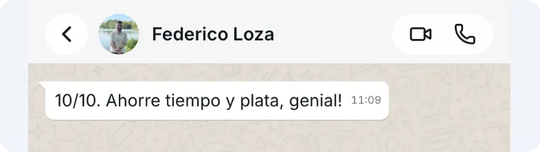 Reseña de Federico Loza por WhatsApp
